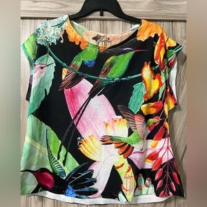 GUY HARVEY Tropical Print Knit Top SZ S